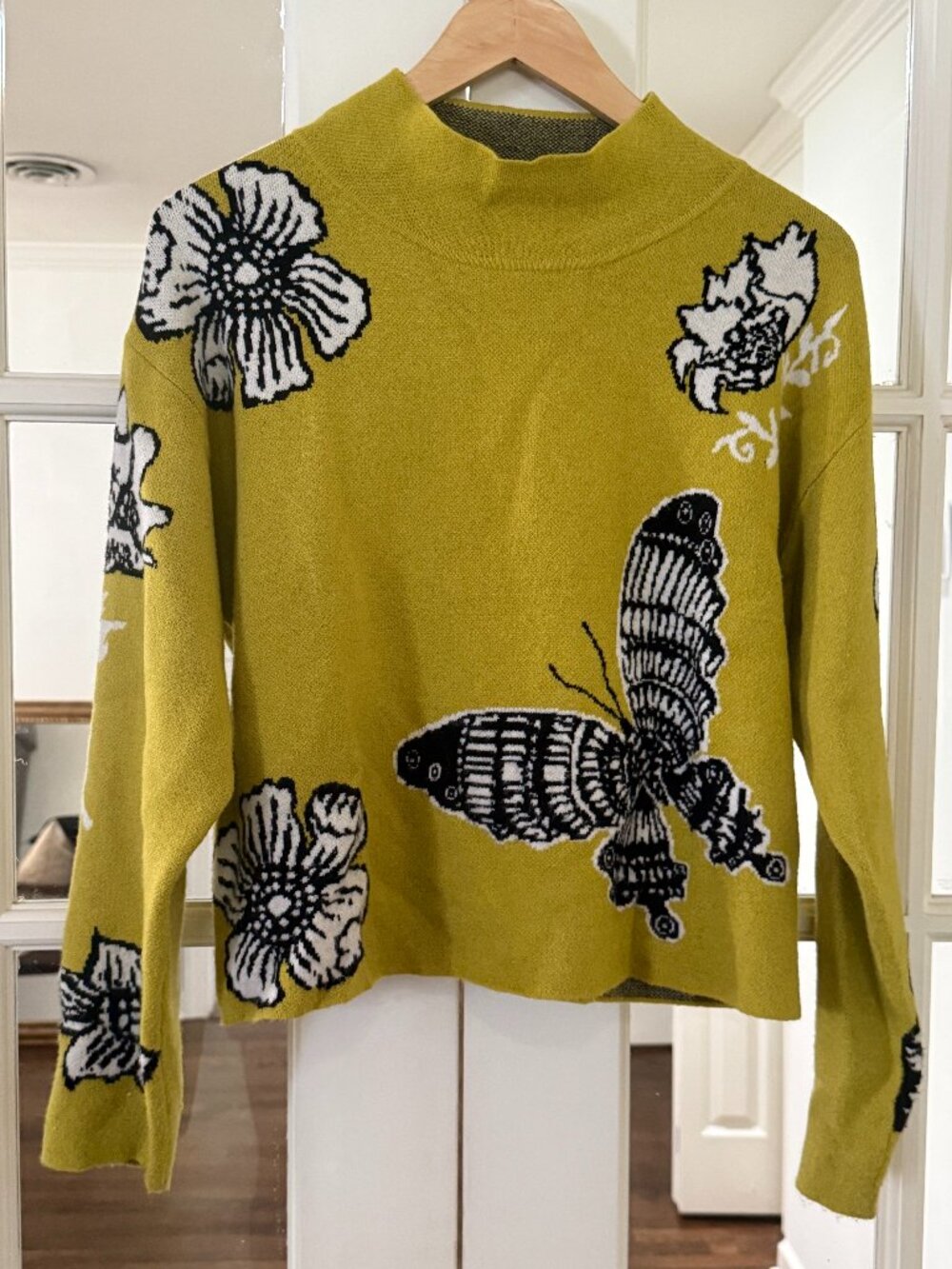Chartreuse butterfly sweater by Industry